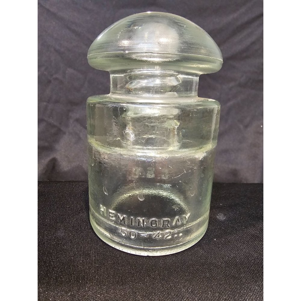 Vintage Hemingray G.S.C 50-42 Clear Glass Hydro Insulator Collectible Piece EUC